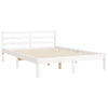 Gecheer Bed Frame with Headboard White 140x190 Solid Wood Bed Frame Q4Z9