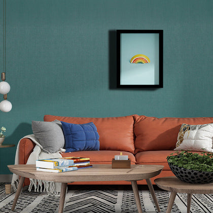 10m Plain Green Linen Textured Wallpaper Self Adhesive Waterproof Wall Stickers