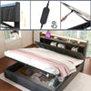 Ottoman Storage 5ft King Upholstered Bed with Headboard Storage and LED Lighting