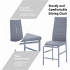 2x Grey Faux Leather Padded Seat Dining Chairs Footrest Bar Dining Room Kitchen
