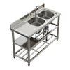 Catering Sink Stainless Steel Bowls Commercial Kitchen Right/Left Hand Drainer