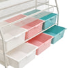 Mobile Children Kids Book Rack Shelf Sling Storage Baskets Organizer Bookcase UK