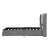 Single Bed with Storage Velvet Upholstered Bed Frame with Headboard, 4 Drawers