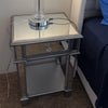 Elegant Mirrored End Table Bed Side Table with Storage for Living Room Bedroom