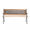 Cast Iron Outdoor Bench Garden 3 Seater Furniture Wood Park Seat Patio Armrest