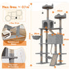 Flamaker Large Cat Tree 209 cm Cat Tower Multi-Level Plush Cat Condo Grey