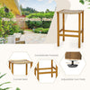 Set of 2 Bar Stools Bar Chairs Acacia Wood Frame PE Wicker Saddle-Seat