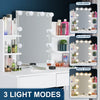 White Modern Dressing Table with LED Lights Mirror Vanity Make up Desk Stool Set