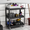 Portable Tool Trolley Steel Storage Shelf Carts Roller Workshop Garage Organizer