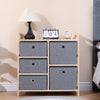 5 Drawers Fabric Bedside Cabinet Table Wood Frame Storage Unit Chest of Drawers