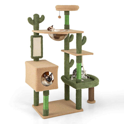 150 cm Cactus Cat Tree Indoor Multi-level Cat Tower w/ Sisal Scratching