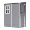 Plastic Garden Storage Shed Outdoor Storage House Tool Sheds 5x4 FT ,Grey