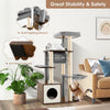 Multi-Layer Cat Activity Center Wooden Cat Tree Scratch Post Cat Condo Furniture