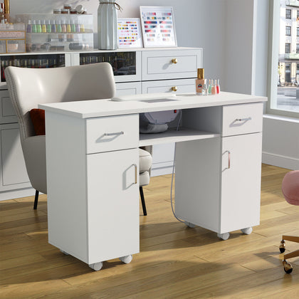 Mobile Professional Manicure Table+Dust Collector Nail Beauty Salon Station Desk