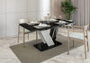 Extendable Dining Table 120 - 160cm V Legs Modern Black Grey Concrete Effect