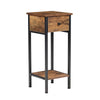 Side Table Rustic End Telephone Table with Drawer Storage Shelves for Any Rooms