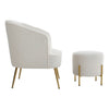 White Teddy Fleece Upholstered Single Sofa Bedroom Lounge Accent Tub Chair Stool