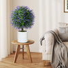 Set of 2 Artificial Lavender Topiary Ball Trees-Purple