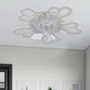 Chic LED Ceiling Fan Light 3-Color Dimmable Lighting Flower Shape Chandelier 50W