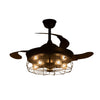 42inch LED Ceiling Fan with Light E27 Bedroom Chandelier Lamp Retractable Blades