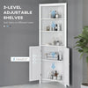Corner Bathroom Cabinet Freestanding Bathroom Storage Unit, Open Shelves, White