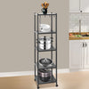 5 tiers Rectangle Standing Shelf Kitchen Shelf Storage Rack with 4 Wheels UK