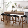 Set of 2 Bar Stools Dining Counter Height Chair Upholstered Padded Seat & Back