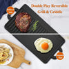 Reversible Cast Iron Griddle & Grill Pan Skillet BBQ Plate Hob Stove Hot Pans UK
