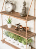 3 Tier Rope Hanging Floating Shelves Wood Wall Swing Shelf Home Storage