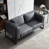 Single/Double/Triple Sofa Armchair Faux Leather Cushion Seat Metal Frame Armrest
