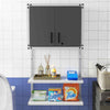 GYMAX Metal Wall Cabinet Garage Storage Cabinet with 3 Adjustable Shelves