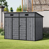 2 Doors Pent Shed Outdoor Tool House Lockable Plastic Garden Storage Sheds Grey