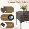 3 Pieces Rocking Bistro Set Outdoor Wicker Furniture Tempered Glass Coffee Table