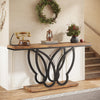 140 cm Console Table, Wooden and Metal Butterfly Entry Table, Long Narrow Table