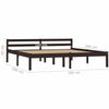 Bed Frame Dark Brown Solid Pine Wood 160x200 D7K2