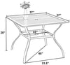 Metal Garden Bistro Table Outdoor Table Patio Furniture Table With Umbrella Hole