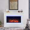 34 '' embedded electric fireplace - LED wood flame heater - safety device white