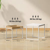 Side End Tables Set of 2 Boxy Nesting Tables Coffee Tables White/Wood-Effect