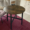 Small Round Dining Table for 4 People Metal Legs Industrial Kitchen Table 80cm