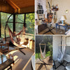 Large Garden Hammock Chair Stand Only Heavy Duty Metal C-Stand Indoor or Outdoor