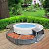 Poly Rattan Lazy Spa Surround Hot Tub Wicker Enclosure Storage Outdoor Garden