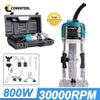 800W Palm Router Trimmer Wood Laminator + Accessories W/ 12Pcs Bit Set