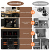 360° SWIVELLING DINING & BAR TABLE KITCHEN ISLAND WITH STORAGE CABINET WINE RACK