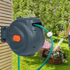 WHITE Wall Mounted 20m Auto Rewind Retractable Hose Reel 9in1 Water Spray Pipe