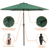 2.7M Round Garden Parasol Sun Shade Patio Hanging Umbrella with Crank Tilt Base