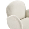 Tub Chair Modern Accent Chair Curved Back Teddy Upholstered Armchair metal Legs