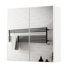 Mondeer Mirrored Bathroom Cabinet Double Full Door Cupboard Shelf Wall Mounted