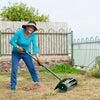 Garden Patio Rolling Lawn Aerator Roller Spike Soil Aeration Rotary Tine Roller