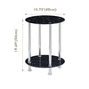 Nest of 3 Black Clear Tempered Glass Side End Lamp Sofa Tables Nested Tables