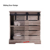 Retro Sliding Barn Door Sideboard with 2-Tier Shelves Storage Cabinet Kitchen